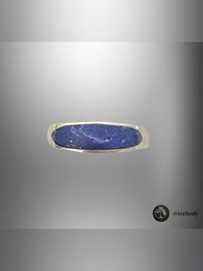 VTG NWT Copper Lapis Lazuli Inlay Signet Ring Boho Modernist Blue